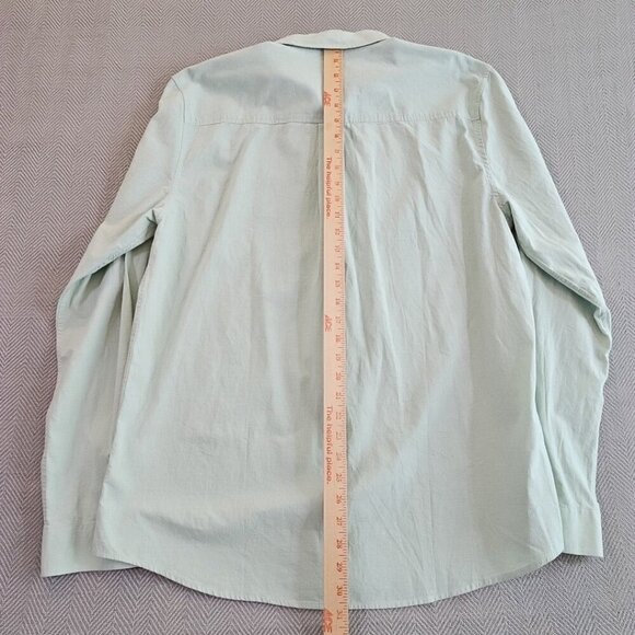 Jekaoyi Shirt Men's XL Long Sleeve Pistachio Linen Blend Button Down Solid Plain - Picture 13 of 16